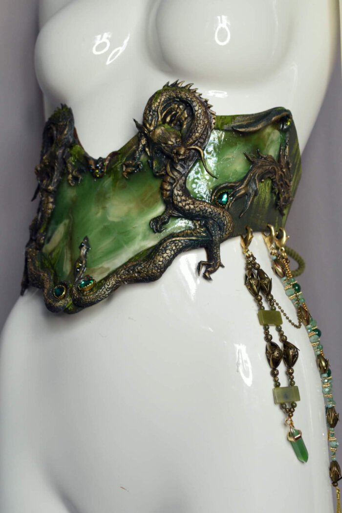jade crystal corset belt - candy makeup artist