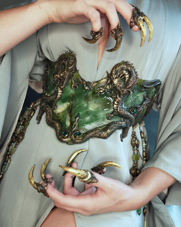 jade crystal corset belt - candy makeup artist