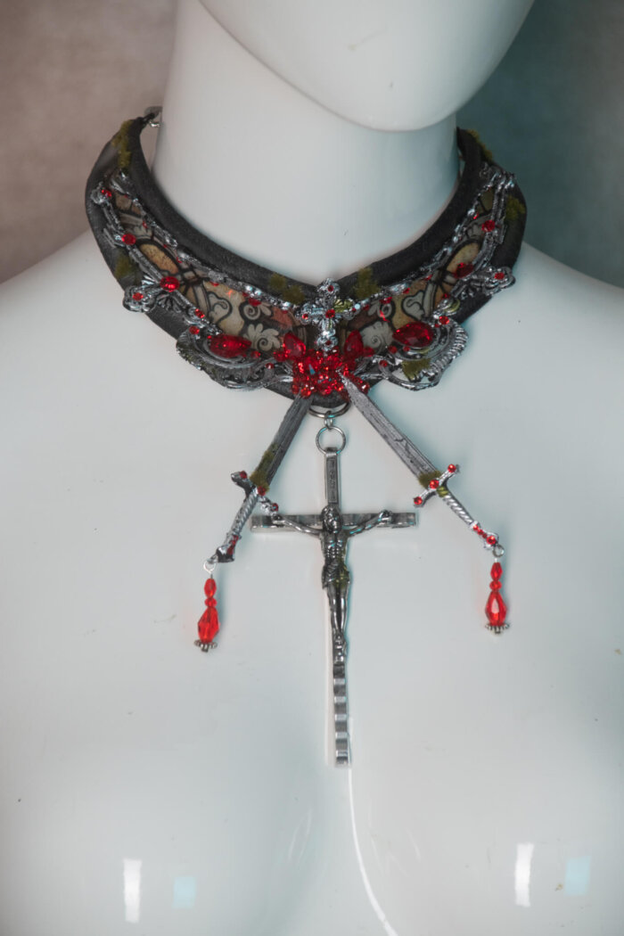 candy makeup artist - stained glass choker silver