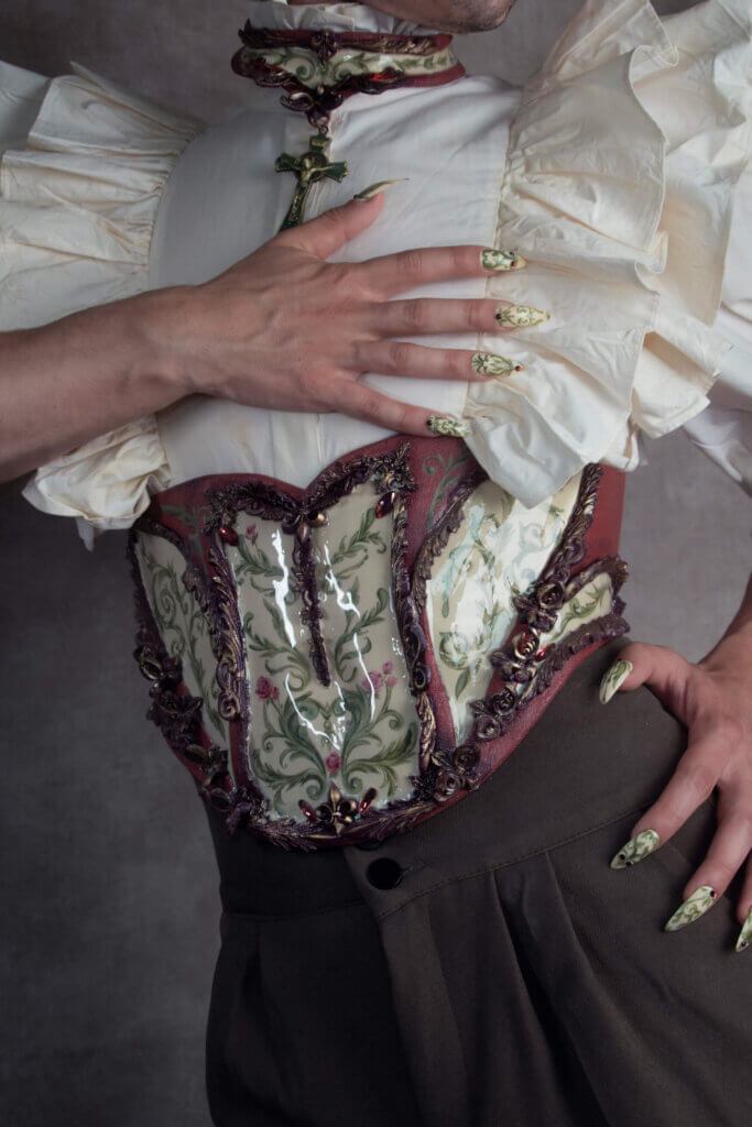 male corset - candy makeup artist
