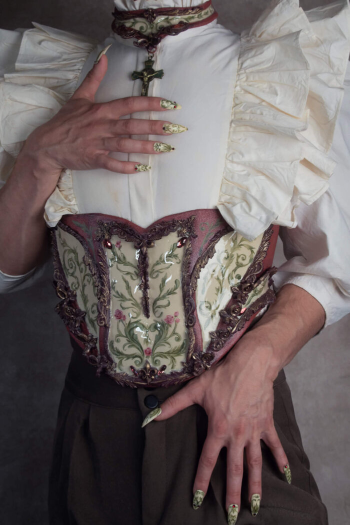 male corset - candy makeup artist