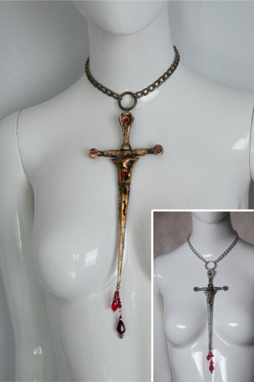 dagger necklace - candy makeup artist