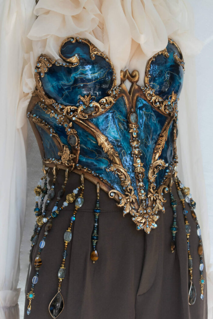 apatite labradorite crystal corset - candy makeup artist
