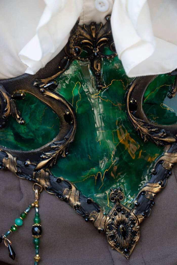 emerald crystal waspie - candy makeup artist