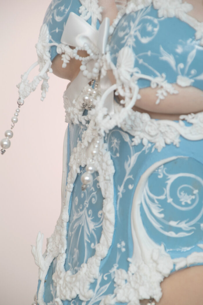 Rococo porcelain corset white/ blue - candy makeup artist